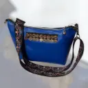 Sac messager en simili cuir bleu roi