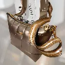 Sac messager en simili cuir mordoré
