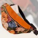 Banane orange - Velours côtelé /jacquard floral