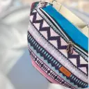 Banane turquoise/jacquard - Velours côtelé