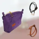 Mini sac à portable velours côtelé violet