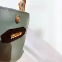 Totebag simili cuir vert amande