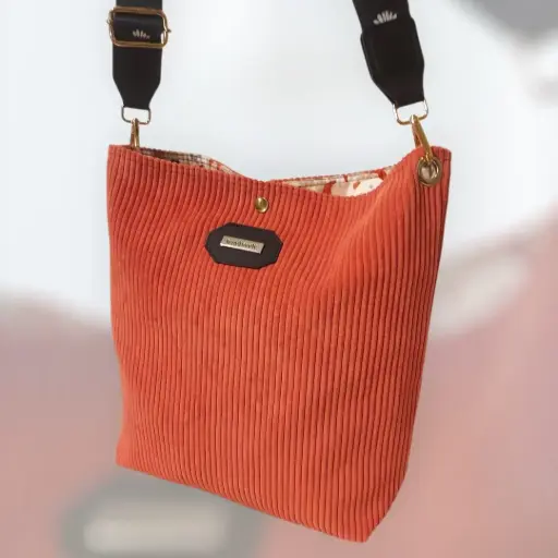 Sac boho en velours côtelé – paprika