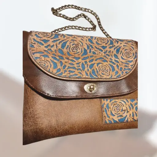Sac besace double compartiments simili et liège