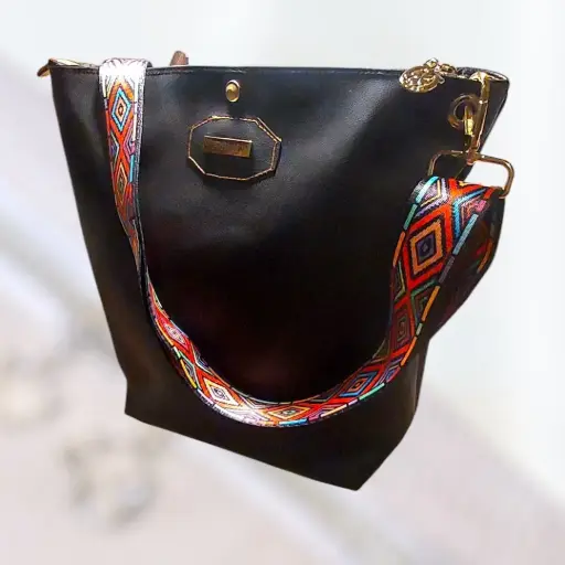 Totebag simili cuir noir