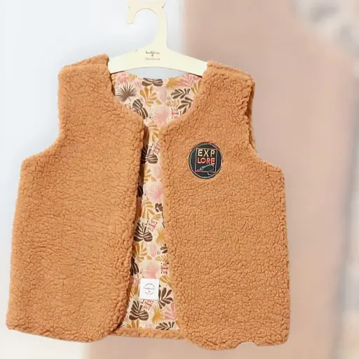 Gilet de berger sherpa abricot 2 ans 