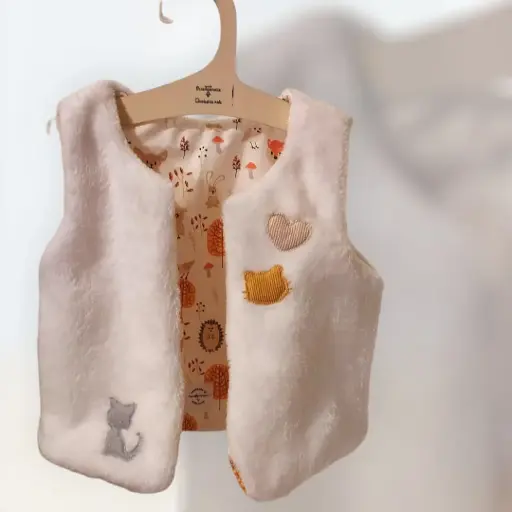 Gilet berger fausse fourrure blanc 9/12 mois
